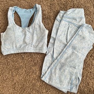 Matching legging and sports bra set